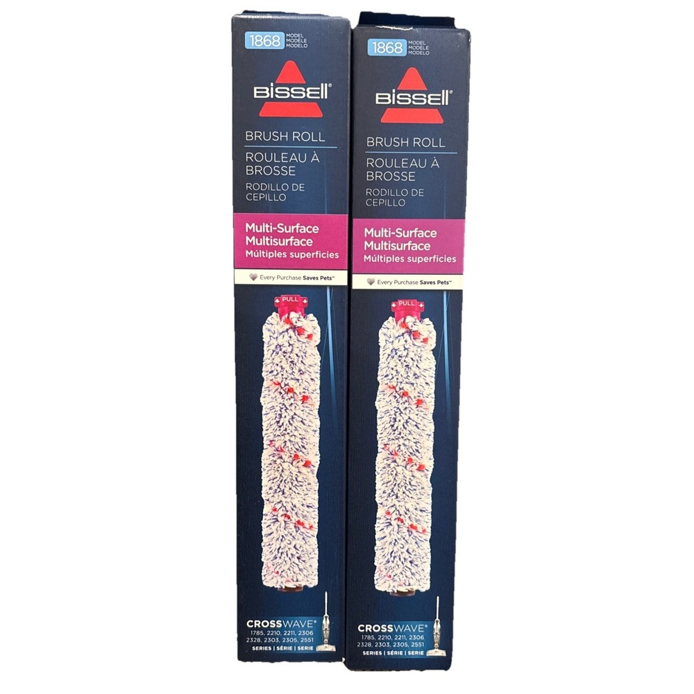 2 Bissell Model 1868 CrossWave Multi-Surface Brush Rolls Pet Pro Cordless 1785..